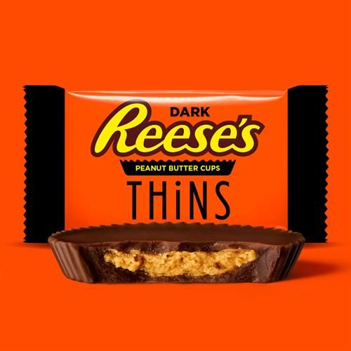 Reese's Thins Coupes au beurre de cacahuètes chocolat noir, paquet de bonbons à partager, 209 g