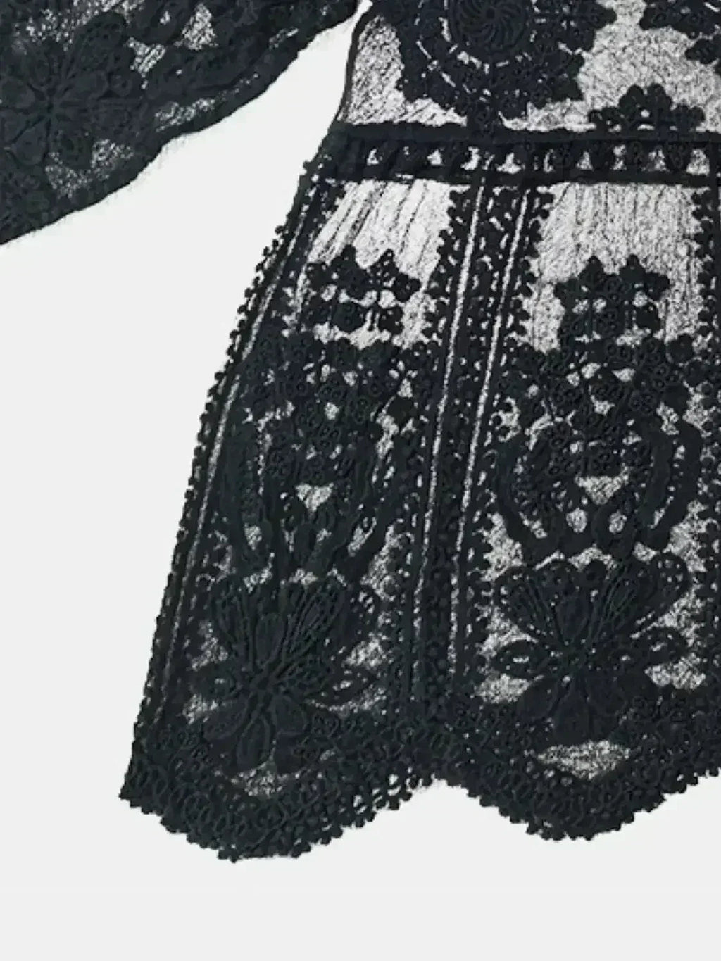Cache-maillot col rond en dentelle
