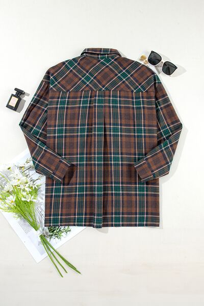 Veste intemporelle pour femme à carreaux boutonnée à manches longues – Vêtement d'extérieur léger et élégant en mélange de coton