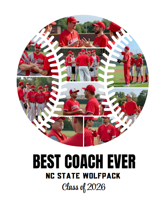 Baseball Best Coach Ever Photo Collage – Editable Canva Template