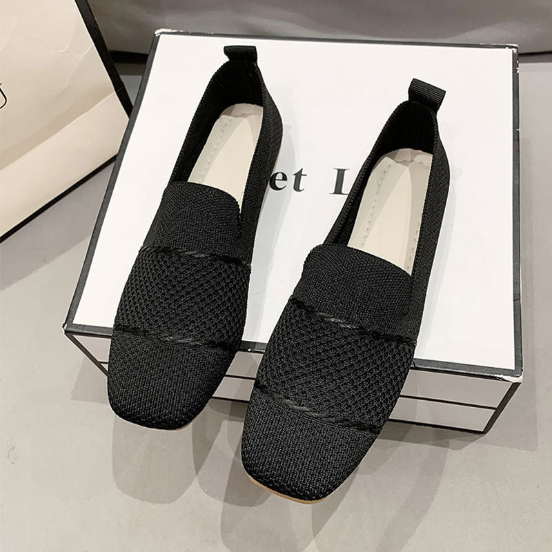 Chaussures plates décontractées en Flyknit respirant pour femmes