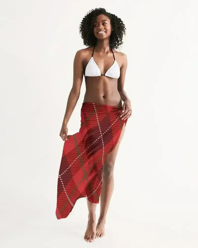 Cache-maillot rouge à carreaux transparent