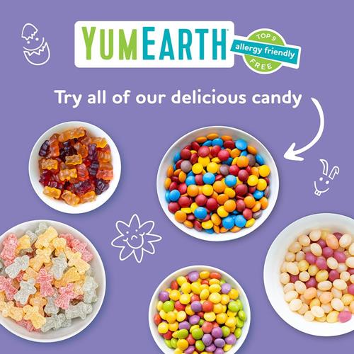 Yumearth Boîte Assortiment de Bonbons Bio de Pâques, 266g - Fruits Gommeux Bio, Haricots Gelifiés & Sucettes - Saveurs de Fruits Printaniers - Sans Allergènes, Sans Gluten, Sans OGM, Végétalien, Sans Arômes ni Colorants Artificiels