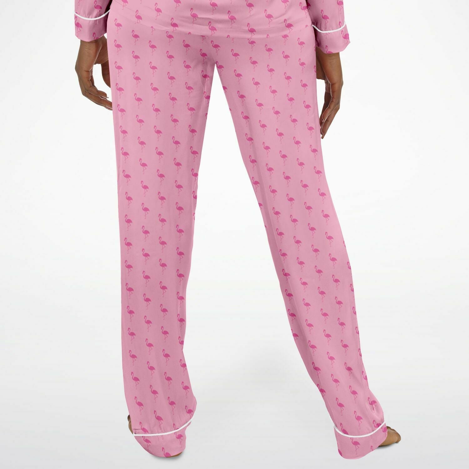 Pyjama en satin simple flamant rose