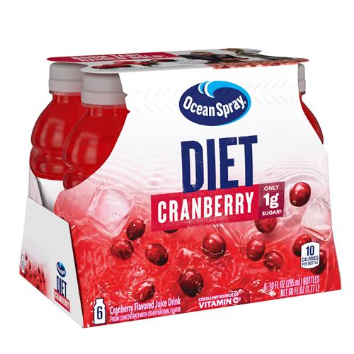 Boissons aux jus de canneberge Ocean Spray Diet, bouteilles de 10 fl oz, paquet de 6 (lot de 1)