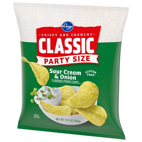 Croustilles au goût crème sûre et oignon format familial 354 g de marque Kroger