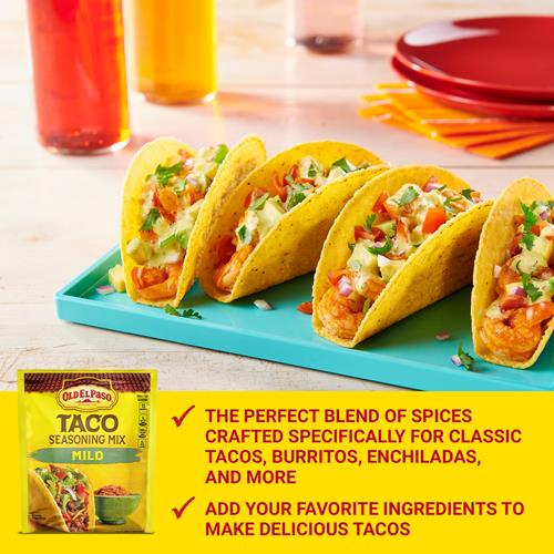 Mélange d'assaisonnement pour tacos Old El Paso, doux, 28 g.