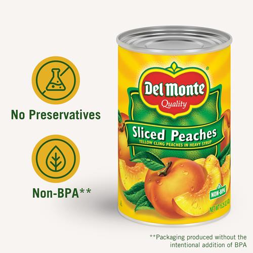 Pêches en tranches Del Monte, variété Yellow Cling, 432 g