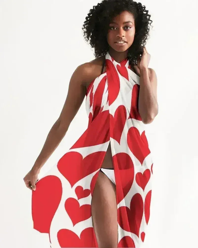 Paréo portefeuille femme - Décontracté / Maillot de bain / Cœurs rouges d'amour