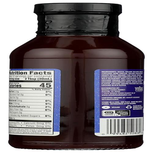 Vinaigrette balsamique biologique aux bleuets Whole Foods Market, 355 ml