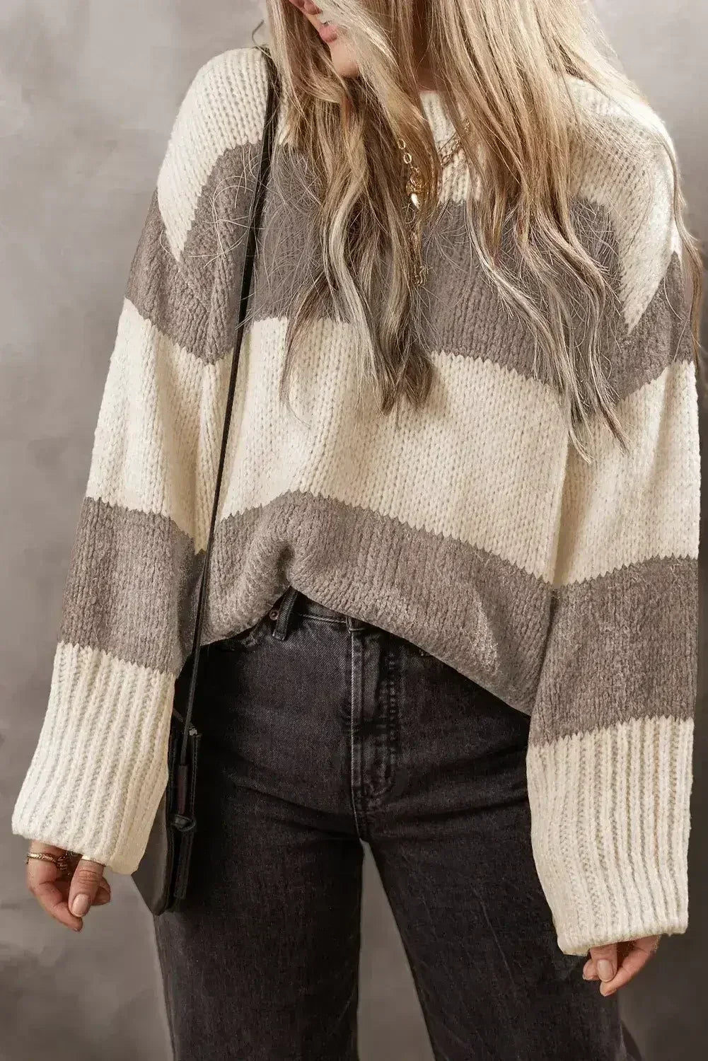 Pull amples color block Simply Taupe