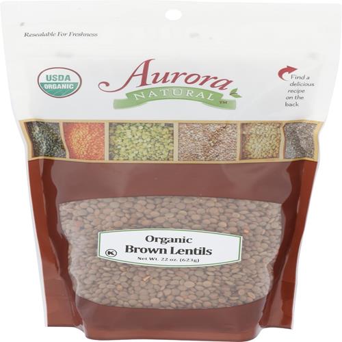 Aurora Products Lentilles Brunes Biologiques, 624 g