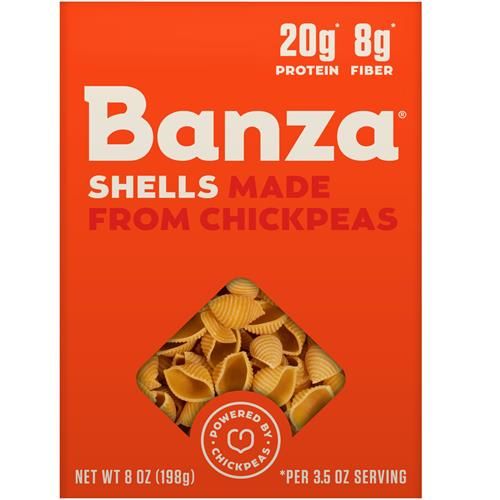 Pâtes en coquillettes Banza à base de pois chiches - Sans gluten, riches en protéines et à faible teneur en glucides, pâtes de pois chiches en coquillettes protéinées - 227g