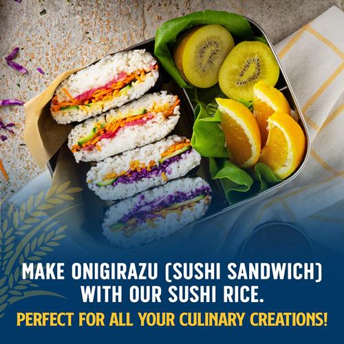 Riz à Sushi Biologique Lundberg, Grains Courts Collants de Type Japonais Cultivés en Californie, 64 oz
