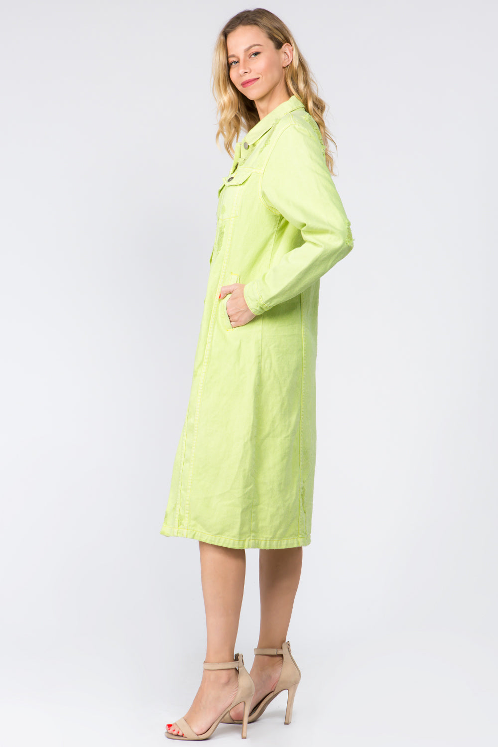 Robe en Jean Boutonnée et Délavée pour Femme – Robe Chemise en Jean, Robe Délavée, Robe Boutonnée, Robe en Jean Décontractée, Robe en Jean Vintage
