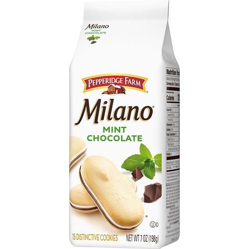 Biscuits Pepperidge Farm Milano Chocolat Menthe, sac de 198 g (15 biscuits)