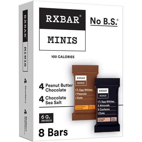 Barres protéinées Rxbar Minis, collation protéinée, barres de collation, assortiment, boîte de 7,3 oz (8 barres)