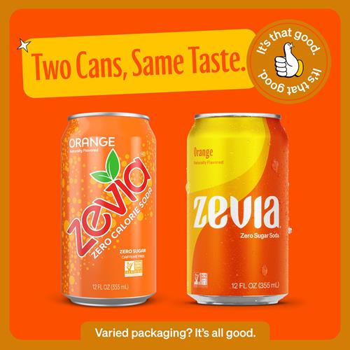 Boissons gazeuses Zevia Zéro Calorie, Orange, canettes de 355 ml (paquet de 6)