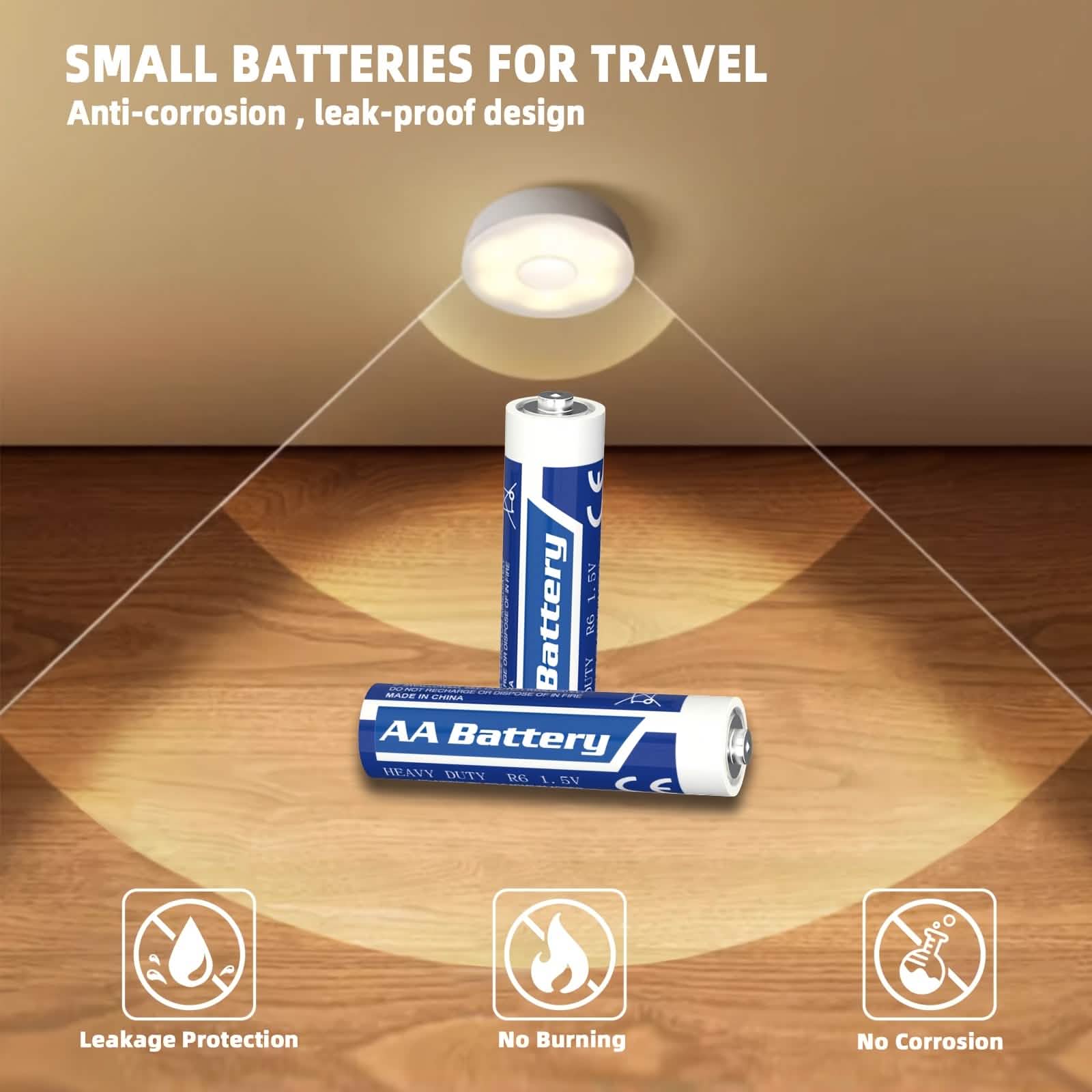 Lot de 48 piles : AA + AAA Carbone – 1,5 V, non rechargeables