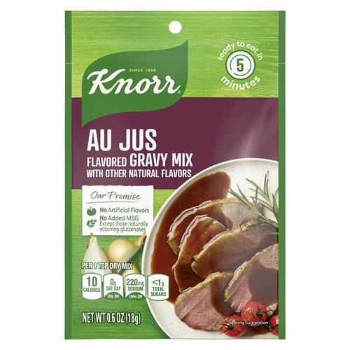 Mélange de sauce Knorr pour des repas et des accompagnements délicieux et faciles, au jus, sans arômes artificiels, sans glutamate monosodique ajouté, 17 g
