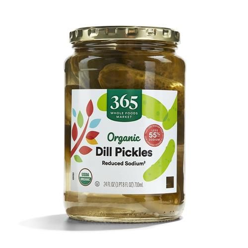 Whole Foods Market, Cornichons Casher Aneth Biologiques, Teneur Réduite en Sodium, 680 g