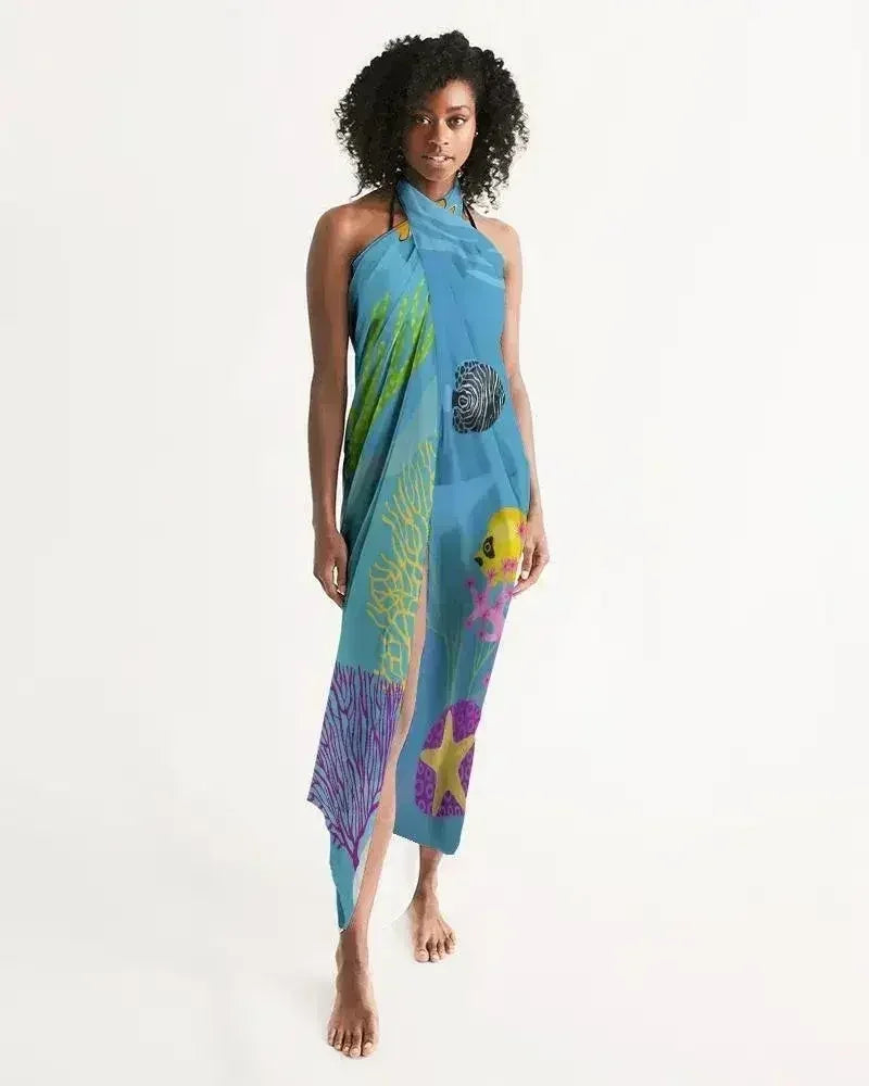 Cache-maillot bleu aquatique transparent