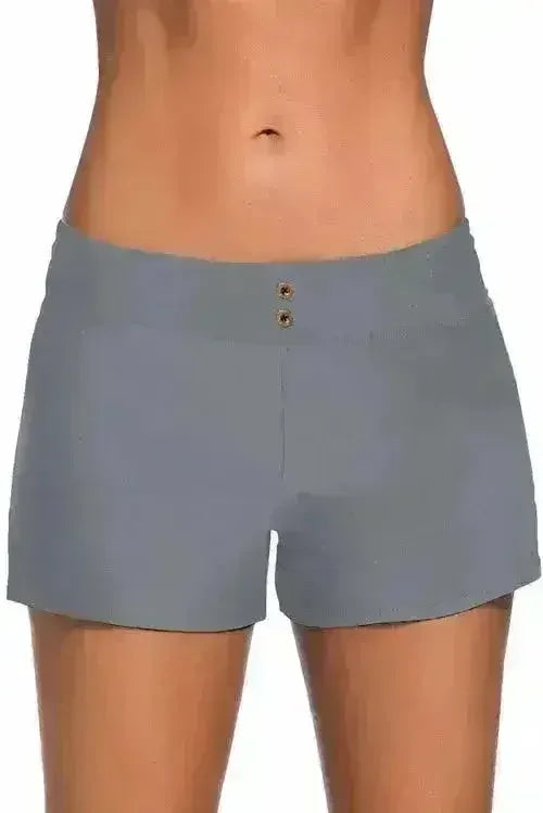 Shorty de bain gris à œillets pour femme