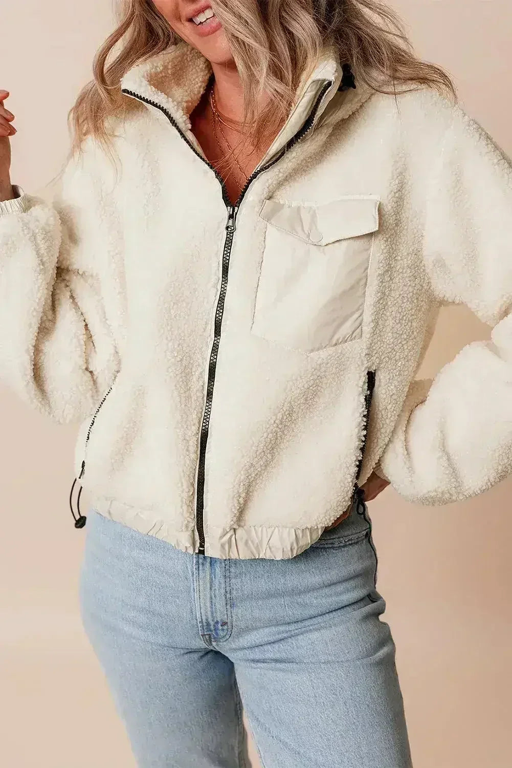 Veste Sherpa à Capuche et Poches Jet Stream