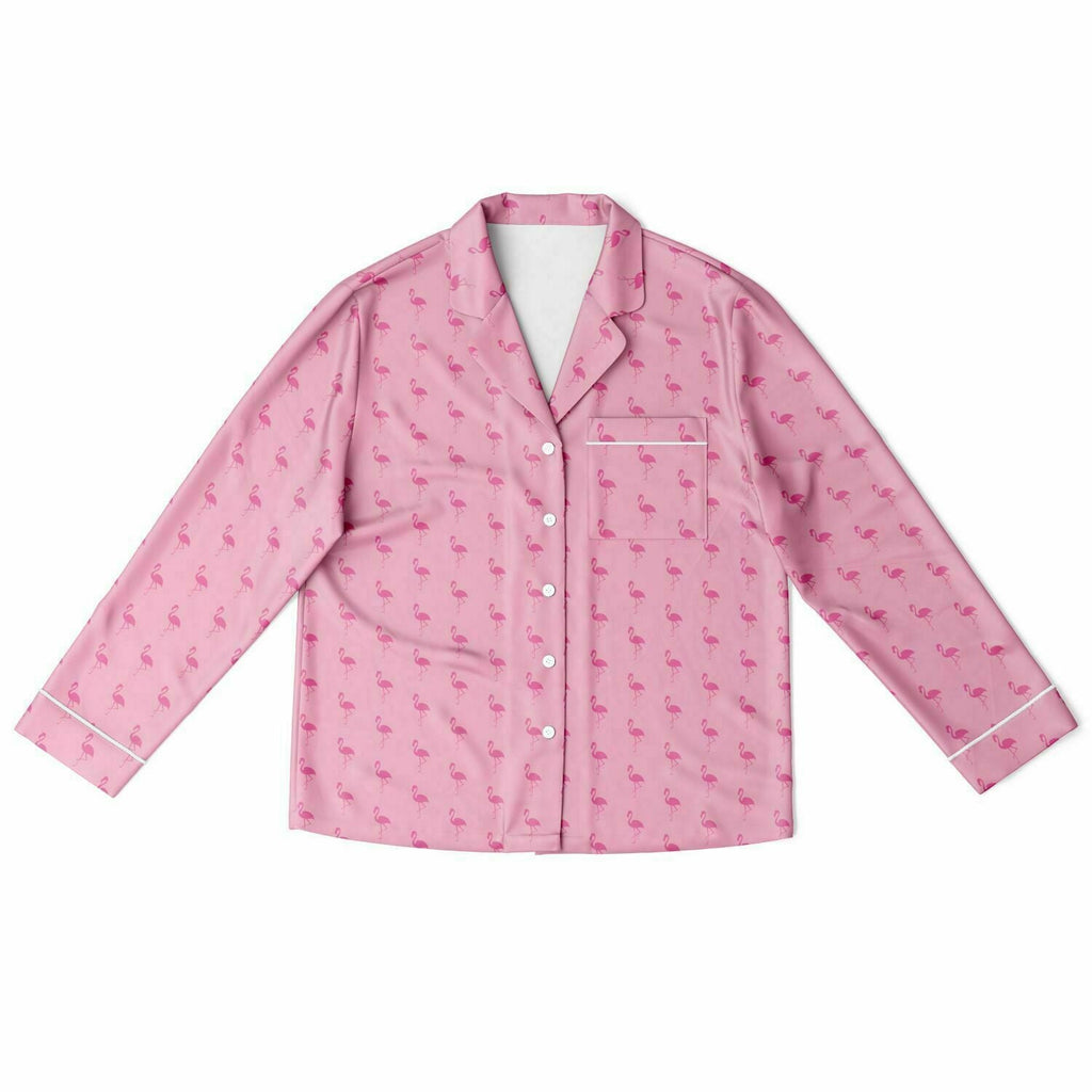 Pyjama en satin simple flamant rose