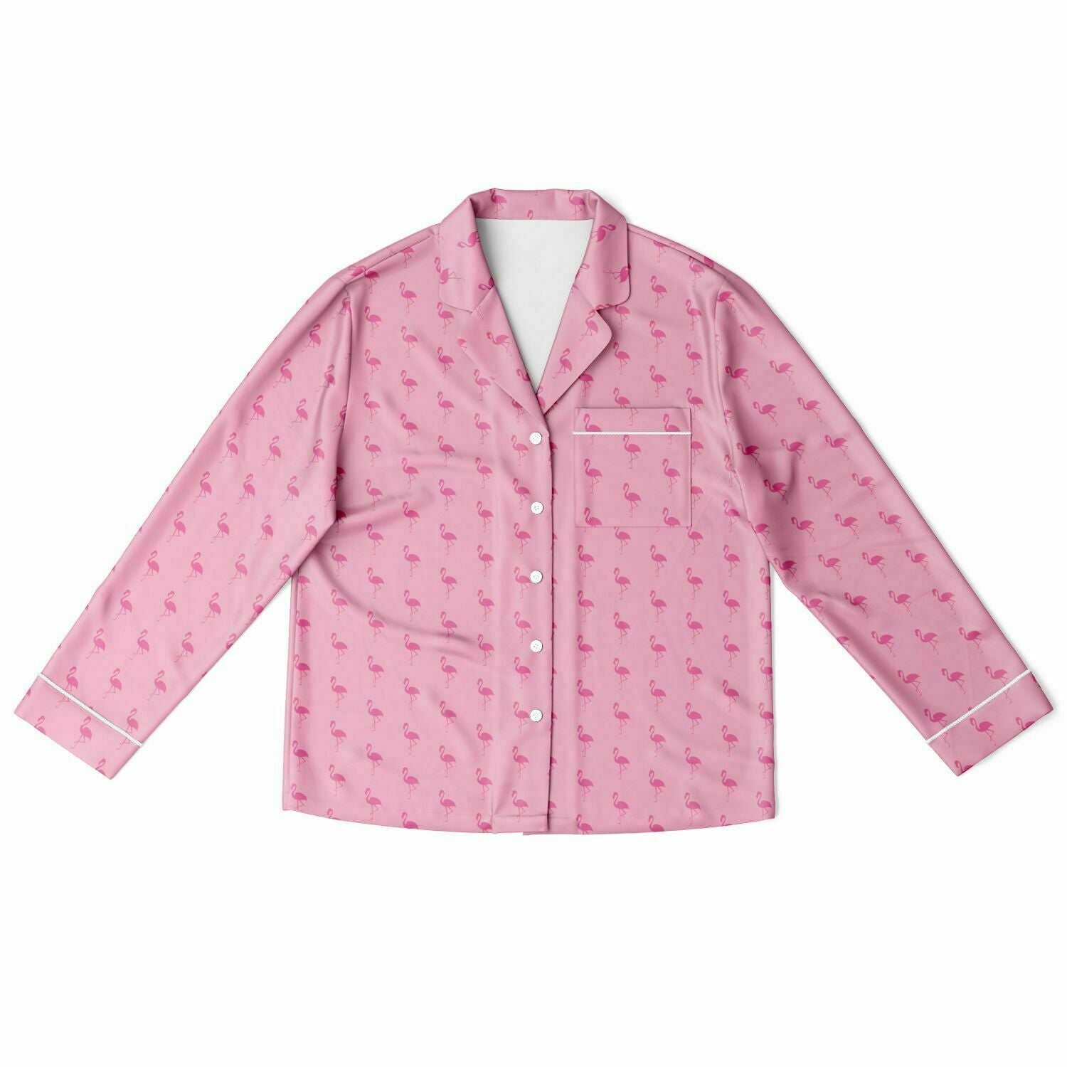 Pyjama en satin simple flamant rose