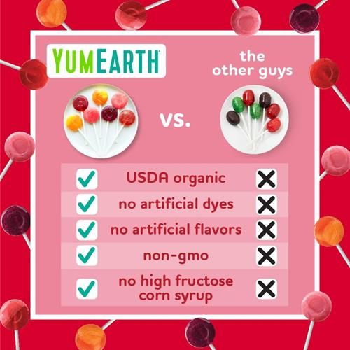 Yumearth Sucettes Biologiques Assorties, 40 Sucettes aux Saveurs de Fruits Préférées, hypoallergéniques, Sans Gluten, Sans OGM, Véganes, Sans Arômes ni Colorants Artificiels