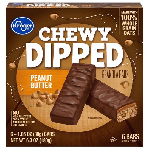 Barres granola moelleuses à la vanille et aux pépites de chocolat Kroger, 6 unités
