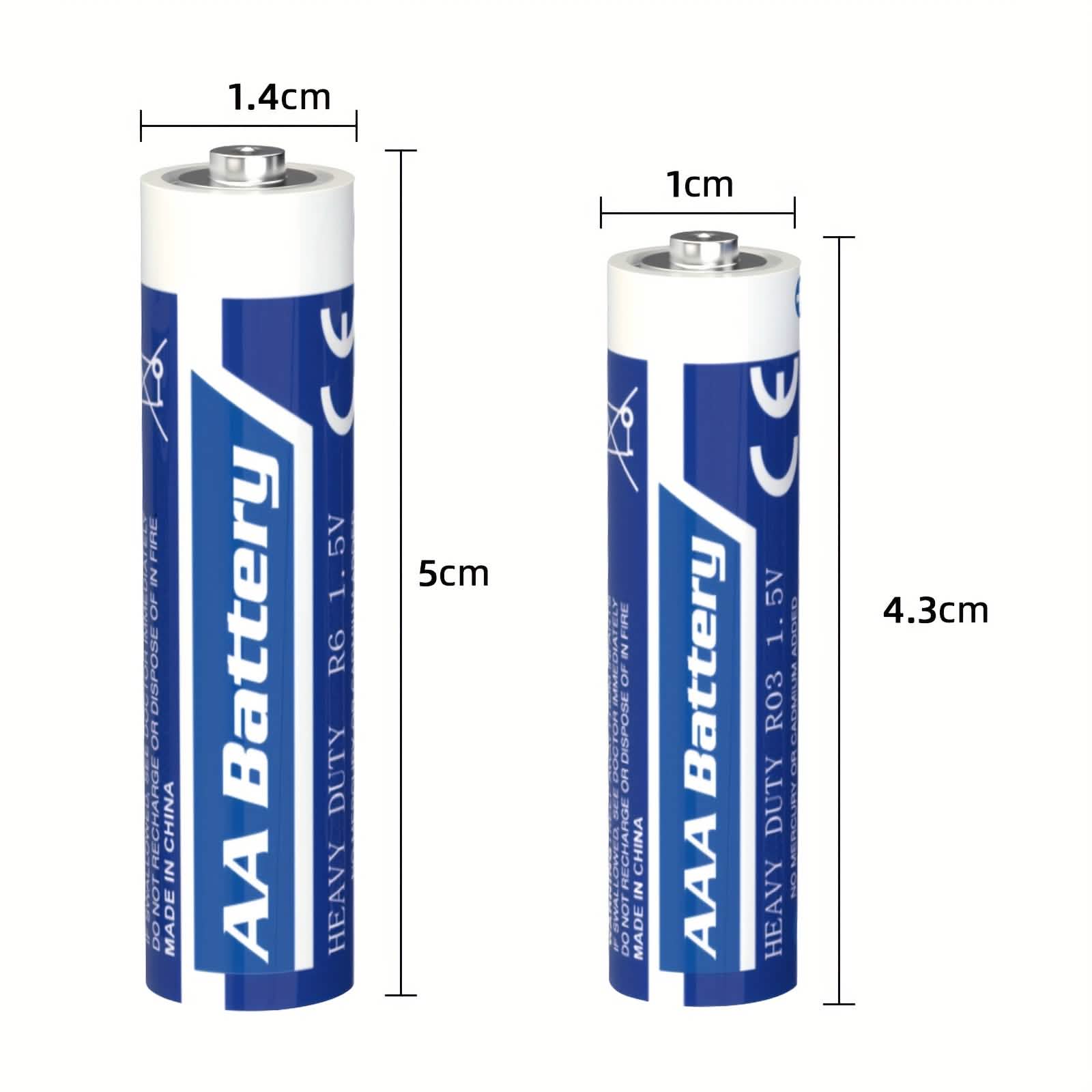 Lot de 48 piles : AA + AAA Carbone – 1,5 V, non rechargeables