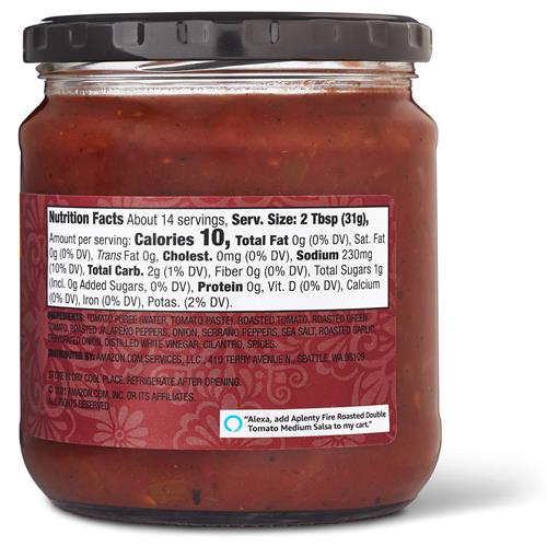 Salsa double tomate rôtie au feu Aplenty, moyenne, 439 g