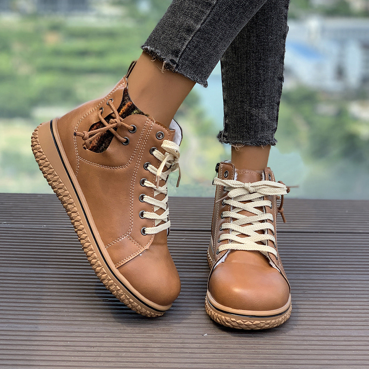 Bottes Martin FitiqueFit plates à talon pour femme