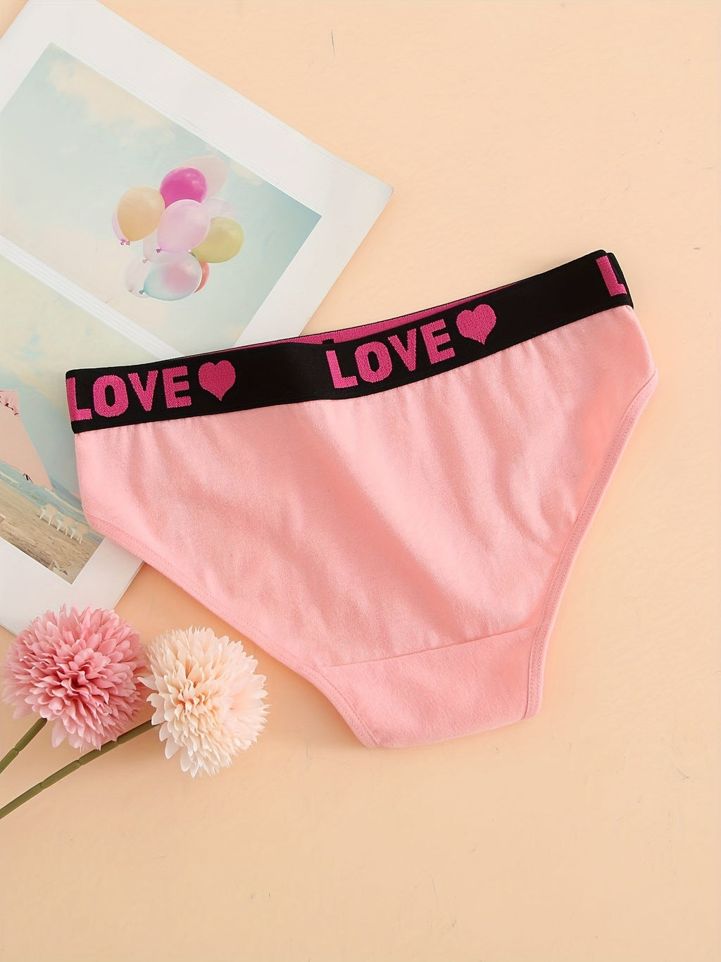 Lot de 6 culottes bikini sans coutures Soft Touch pour femme – Culottes colorées en coton taille basse avec coupe extensible et imprimé alphabet – Essentiels de lingerie et sous-vêtements quotidiens pour femme pour l'été