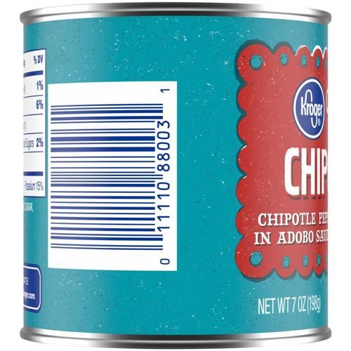 Piments entiers Chipotle sans gluten Kroger en sauce Adobo 7 oz