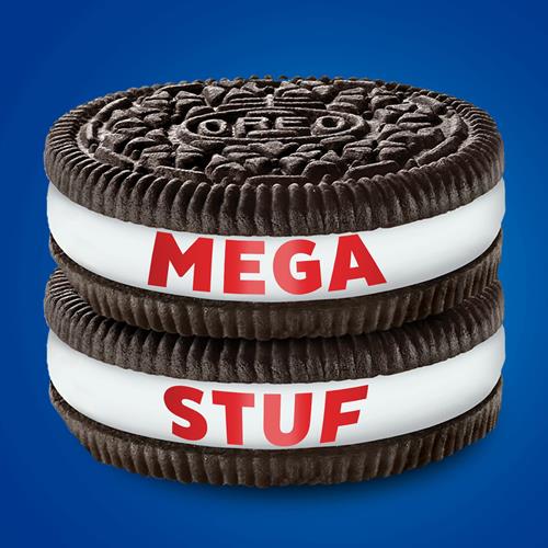Biscuits Sandwich Oreo Mega Stuf au Chocolat, Format Familial, 499 g