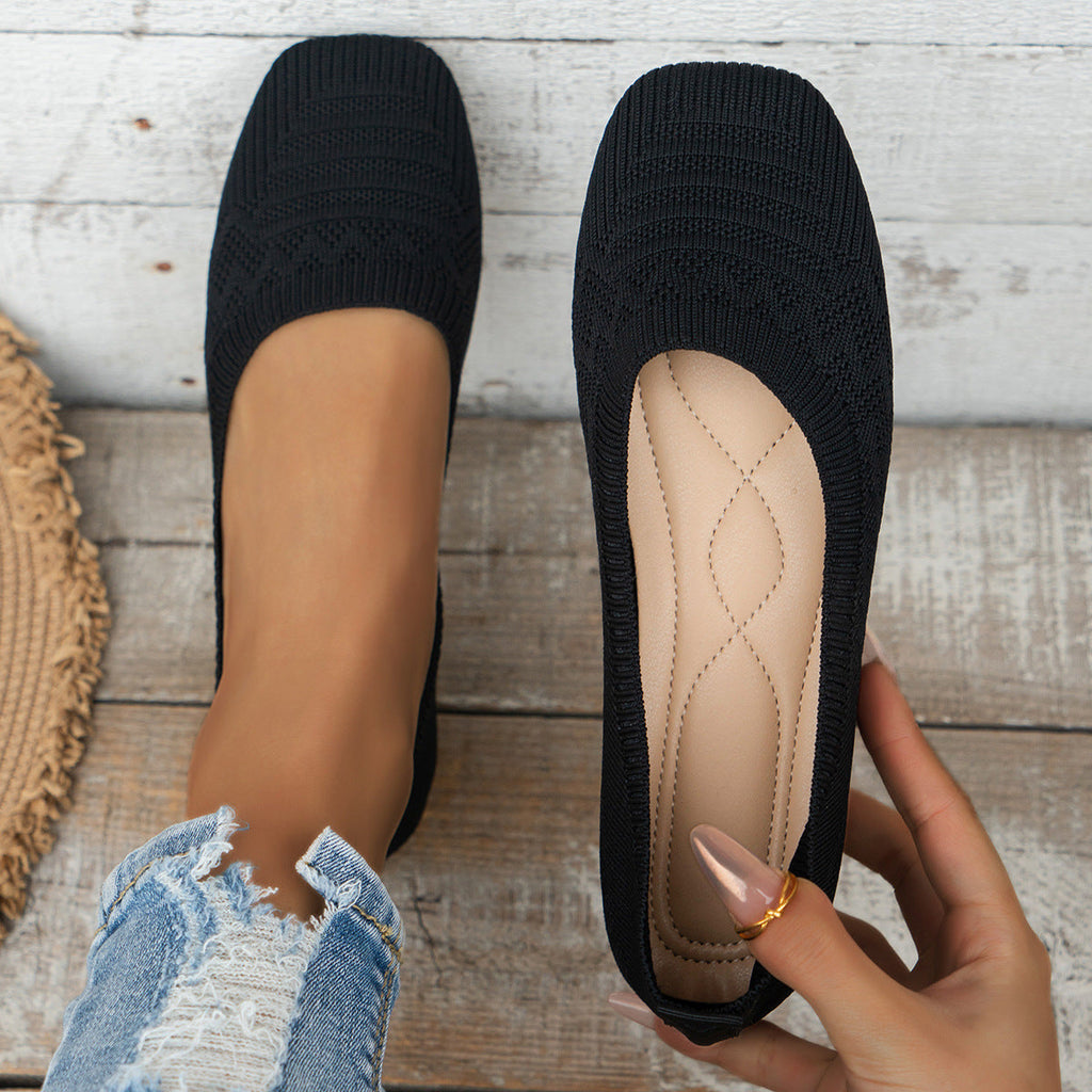 Chaussures Femme en Tricot à Enfiler | Baskets Respirantes Grande Taille