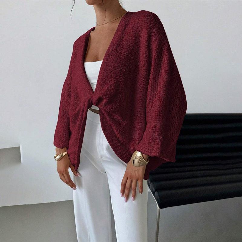 Pull en tricot croisé pour femme