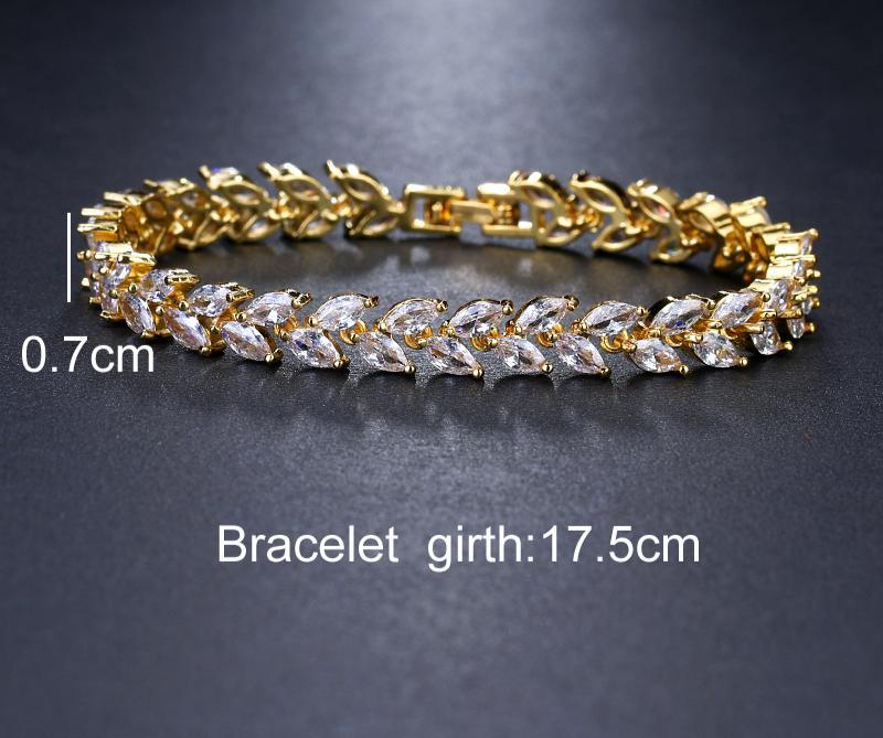 Bracelet de luxe en diamant brillant, breloque tendance, zircon cubique blanc AAA, quatre couleurs, feuille, bijoux pour femme, élégant cadeau de mariage et de fête