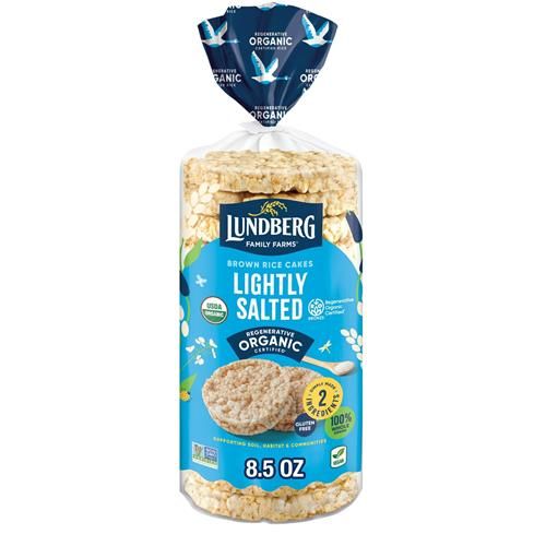 Galettes de riz brun bio Lundberg, légèrement salées, sans gluten, véganes, collation saine, 241 g