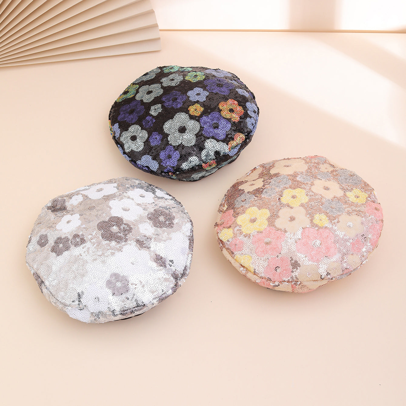 Béret à fleurs à paillettes – Chapeau de peintre tendance pour femme | Style décontracté et extérieur