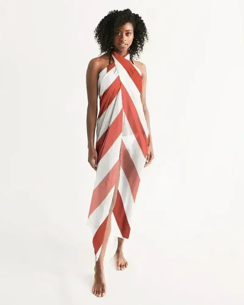 Cache-maillot rouge transparent à chevrons