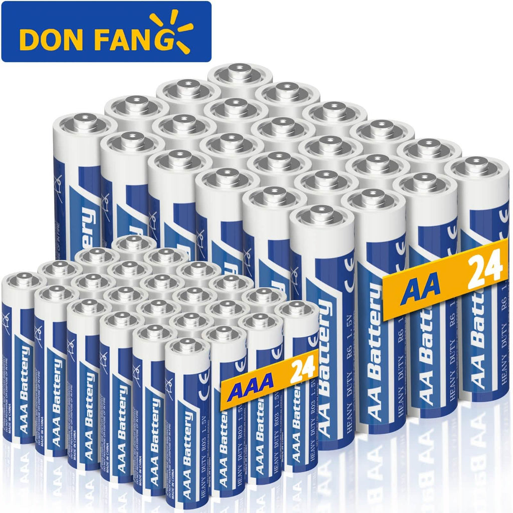 Lot de 48 piles : AA + AAA Carbone – 1,5 V, non rechargeables
