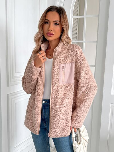 Veste d'hiver chaude zippée à manches longues, douillette et élégante, indispensable pour le froid, veste d'extérieur.