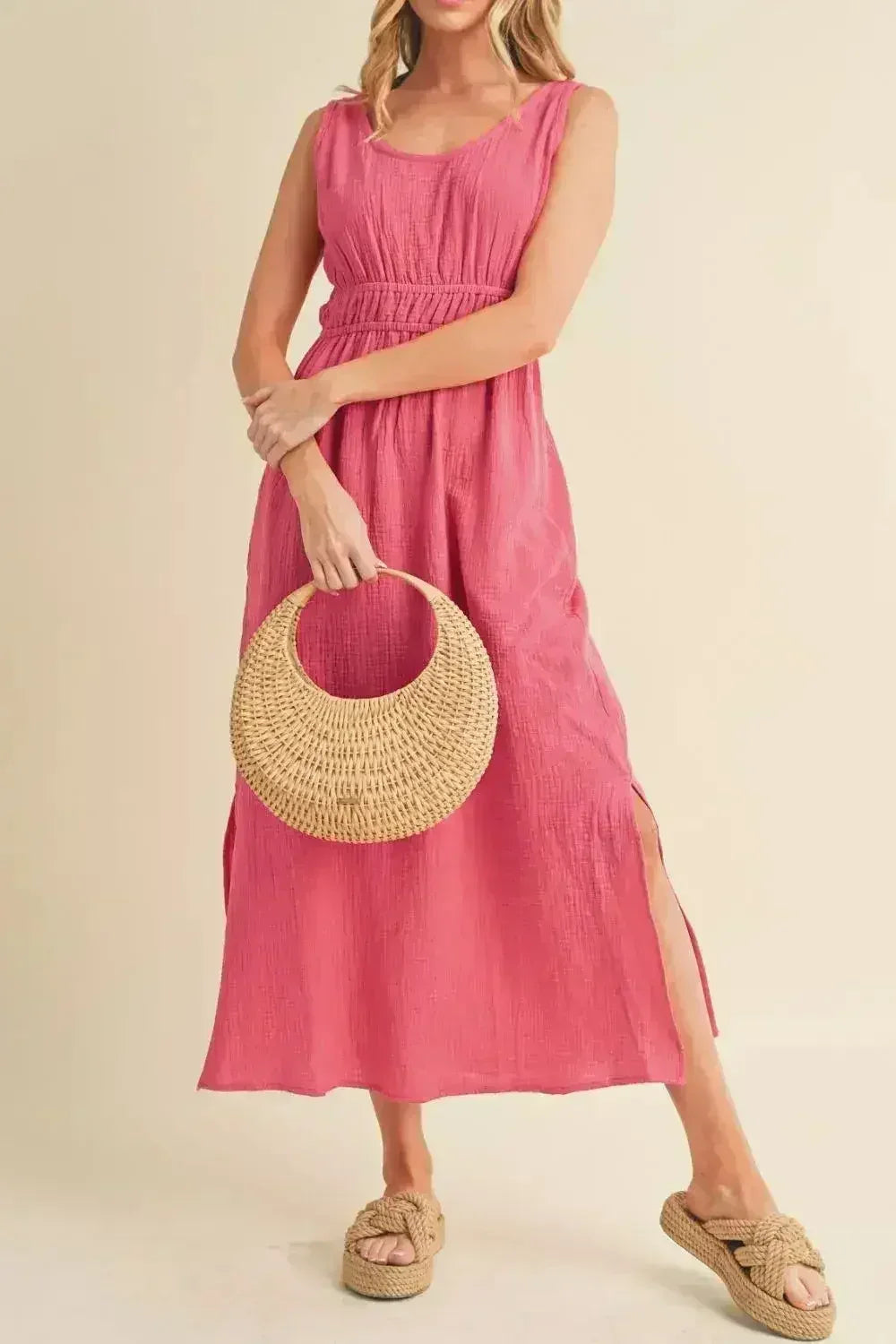 Robe débardeur en coton respirant – Fente latérale et chic décontracté | Femstylo