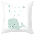 Coussin bébé Imprimé baleine Décoration enfants Lapin mignon Ours Cils Amour Housse de coussin décorative Lapin Oreillers mignons Petits lapins blancs pour la maison 45x45CM