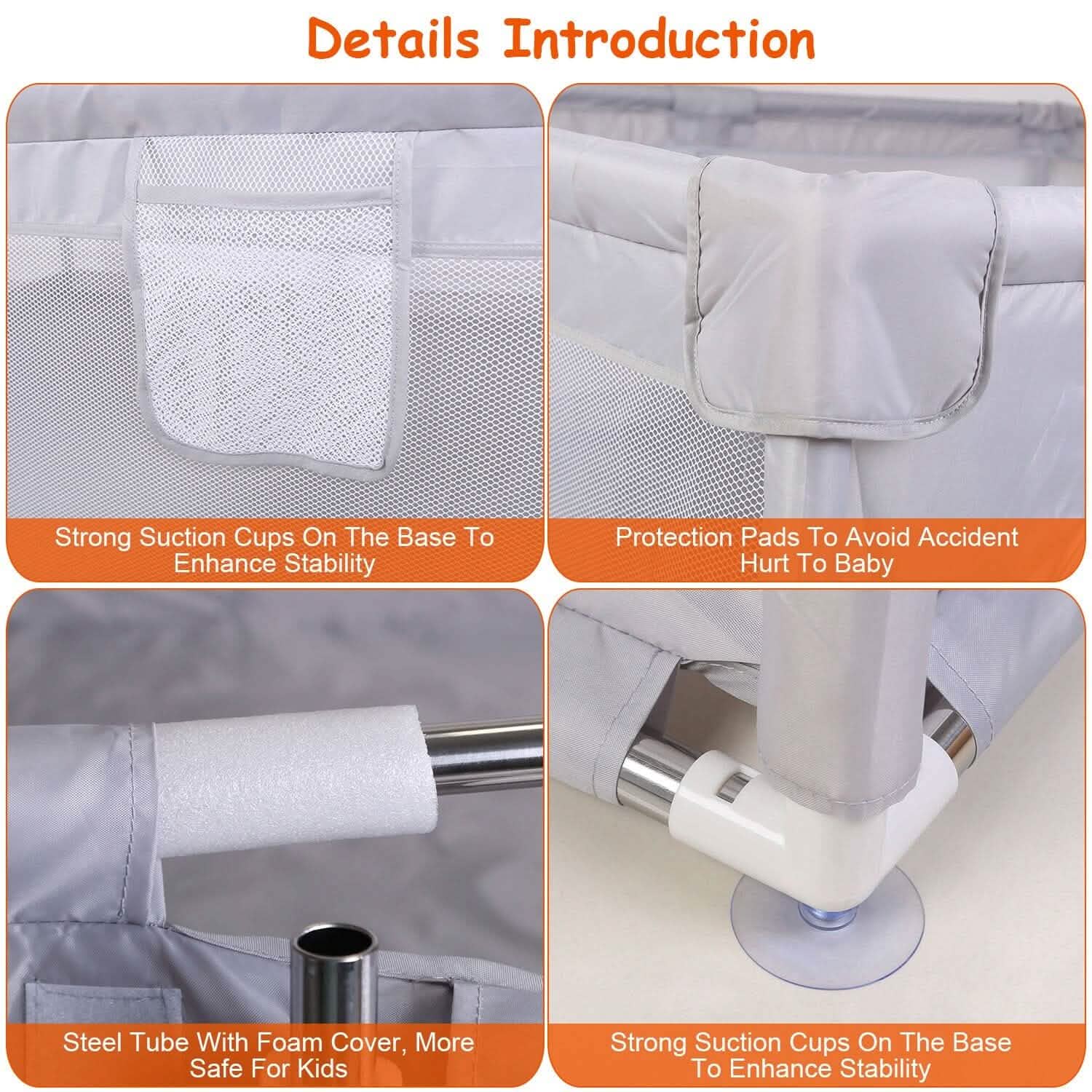 Parc pour bébé avec porte zippée et base anti-ventouse