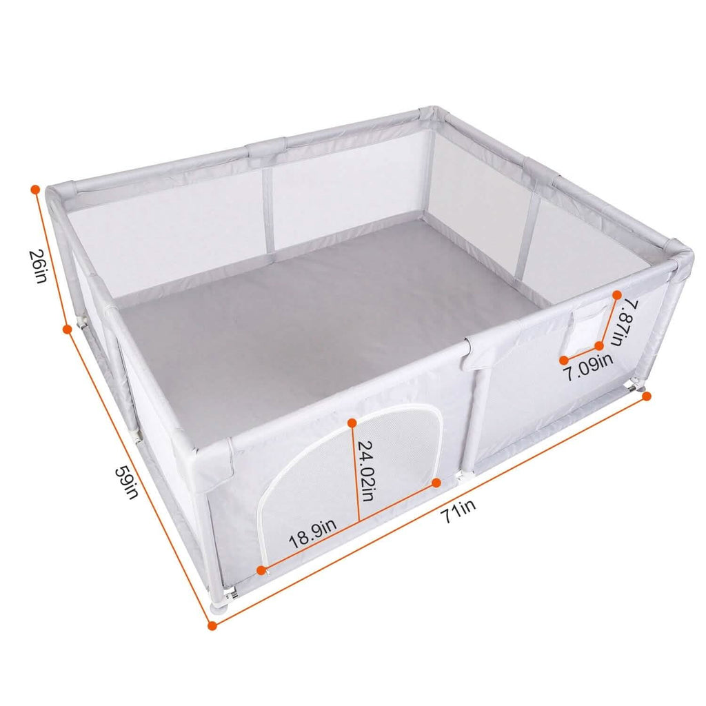 Parc pour bébé avec porte zippée et base anti-ventouse